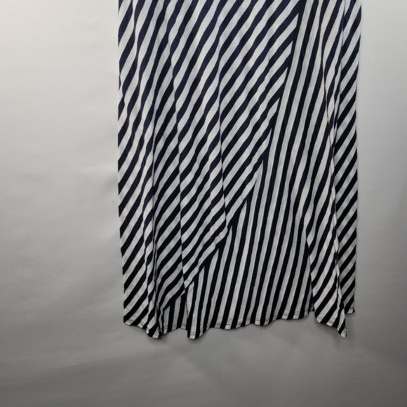 4/$25 Cato Navy Blue Striped Straight Maxi Skirt Size Small - Picture 4 of 16